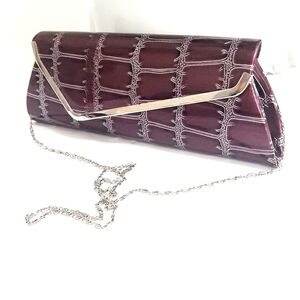 Vintage 90's🍇Embossed Patent Leather Evening Bag/Shoulder Bag/Clutch